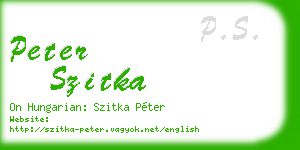 peter szitka business card